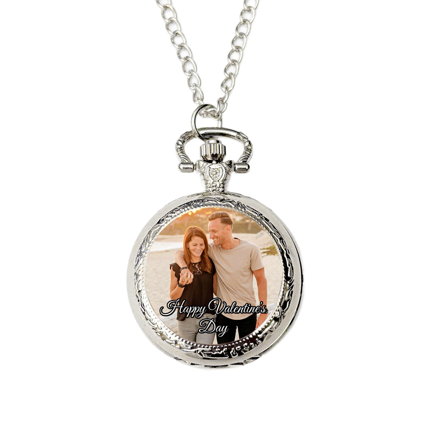Personalised Photo Pocket Watch – Be My Valentine Gift for Him