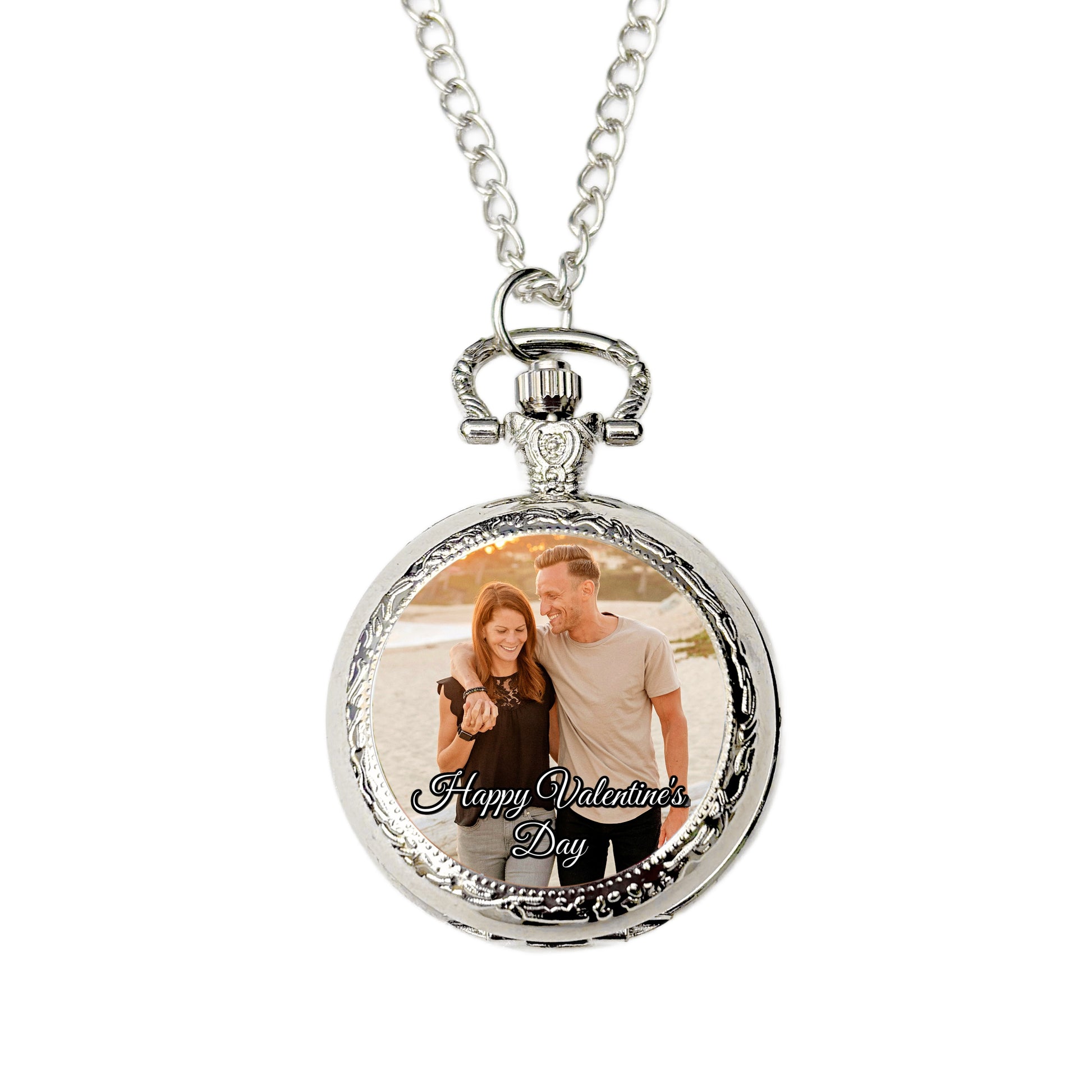 Personalised photo pocket watch happy Valentine’s Day gift for him