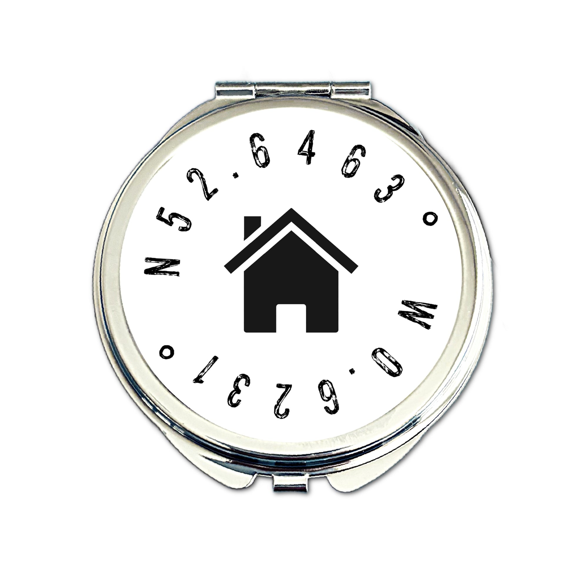 Personalised new home coordinates compact mirror first home location gift for her