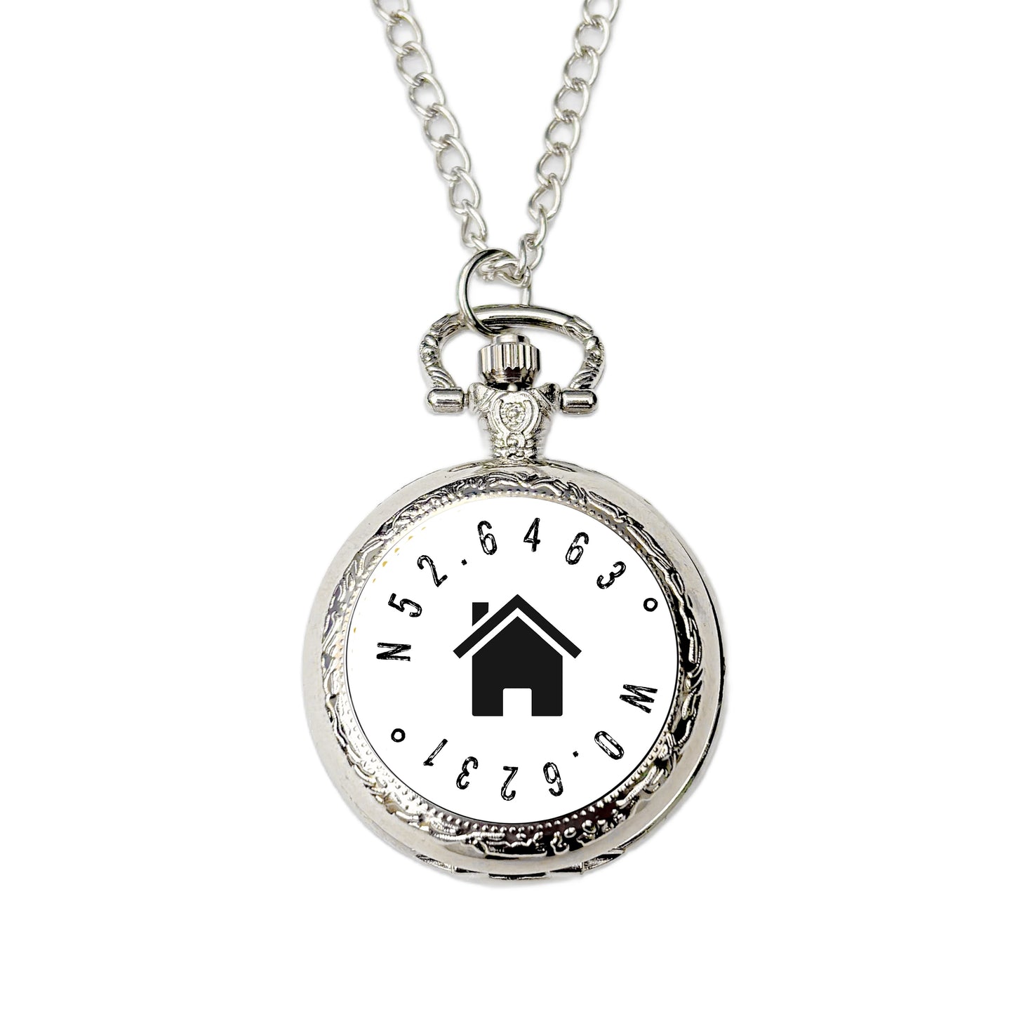 Personalised coordinates pocket watch new home first home location keepsake gift