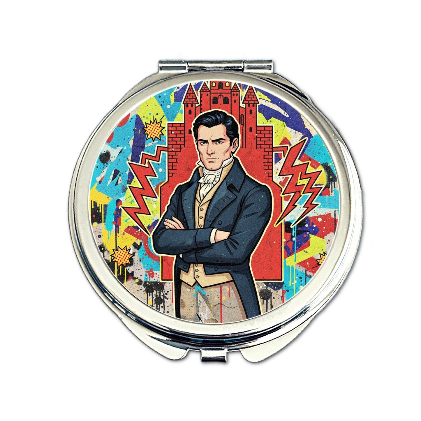 Street Art Mr Darcy Compact Mirror | Pride & Prejudice Literary Gift