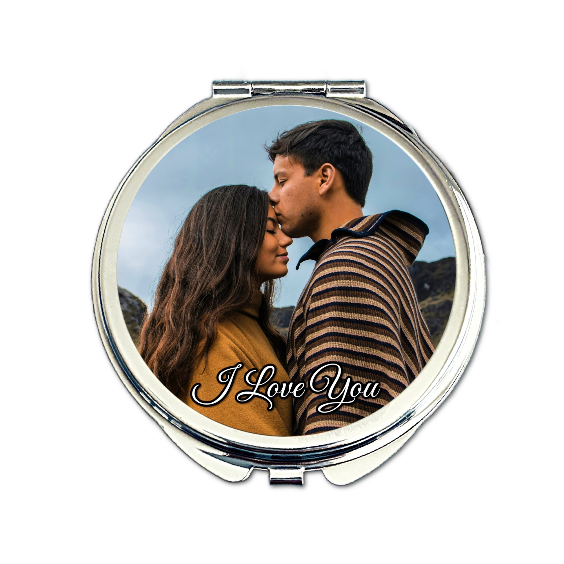 personalised i love you photo compact mirror romantic gift for her