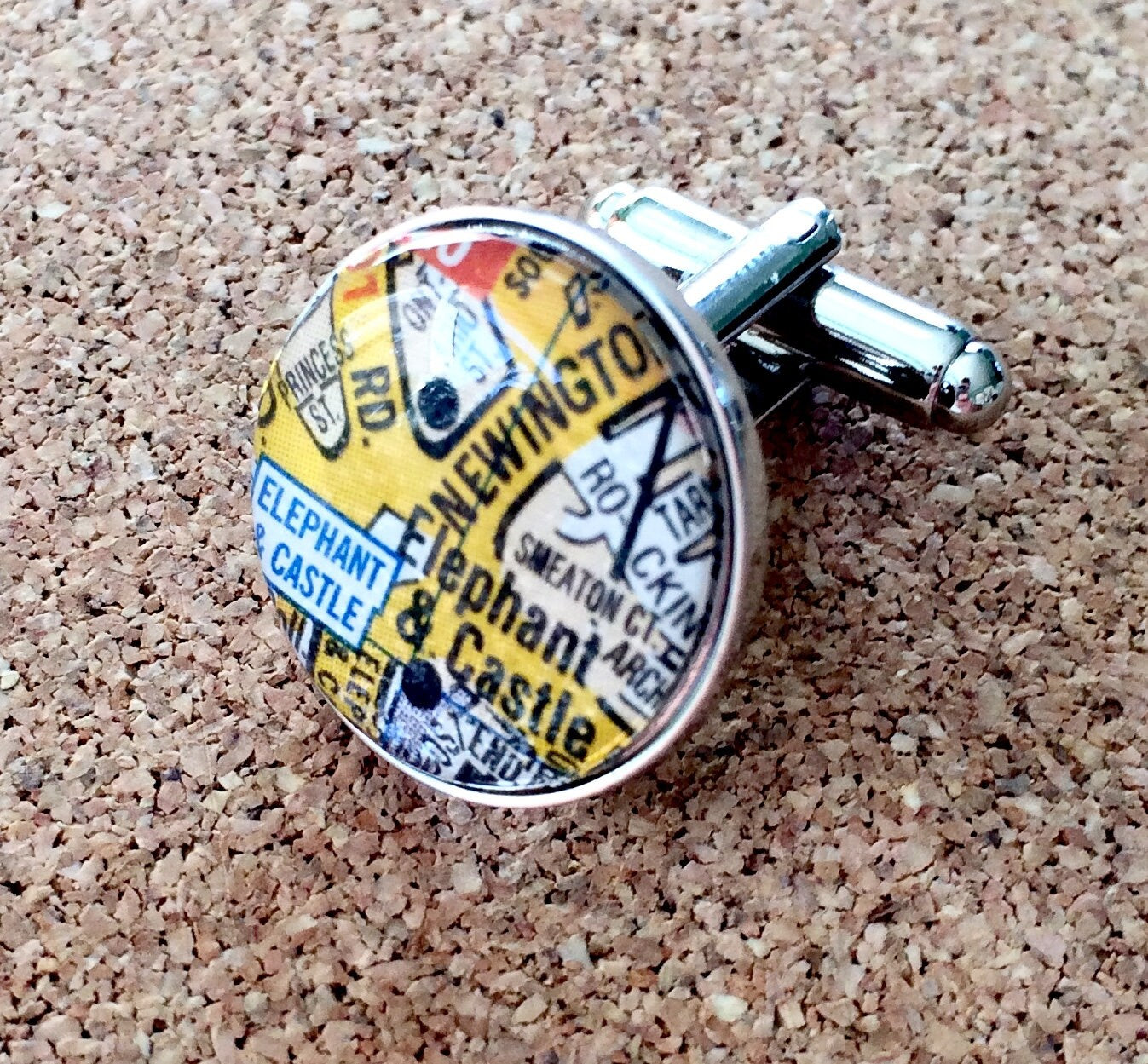 Recycled Map Cufflinks! Bespoke cufflinks using old road maps - Football stadium cufflinks - Home town Cufflinks, Pocket Watch, Tie Clip
