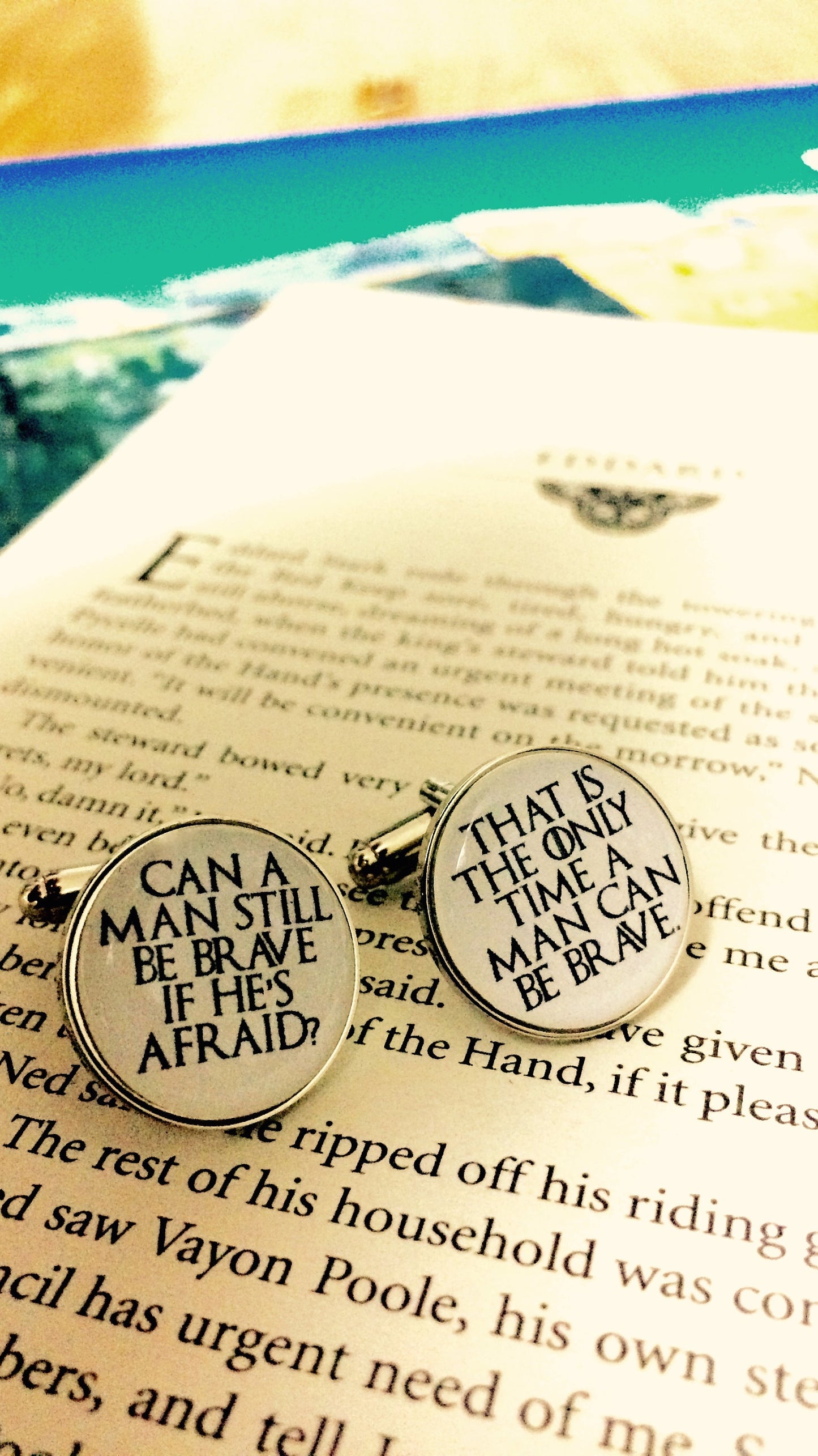 Game of Thrones Cufflinks - personalised gift for him. Wedding cufflinks. Groom cufflinks. House words. Moon of my life. My Sun and Stars.