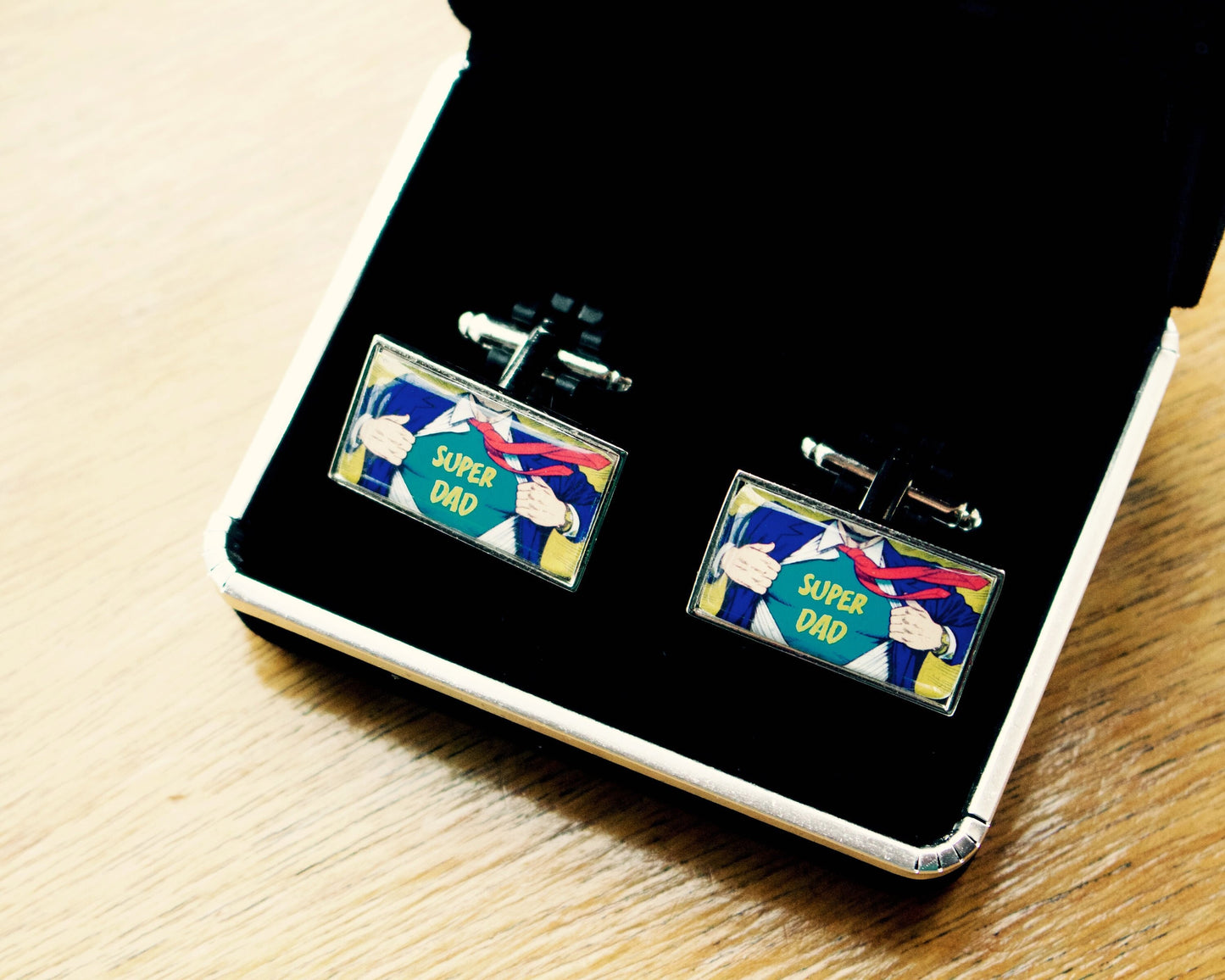 Superdad cufflinks  - Perfect gift for Dad - Superhero Dad / Father / Grandad. Pocket Watch. Tie Clip. Christmas Dad Gift