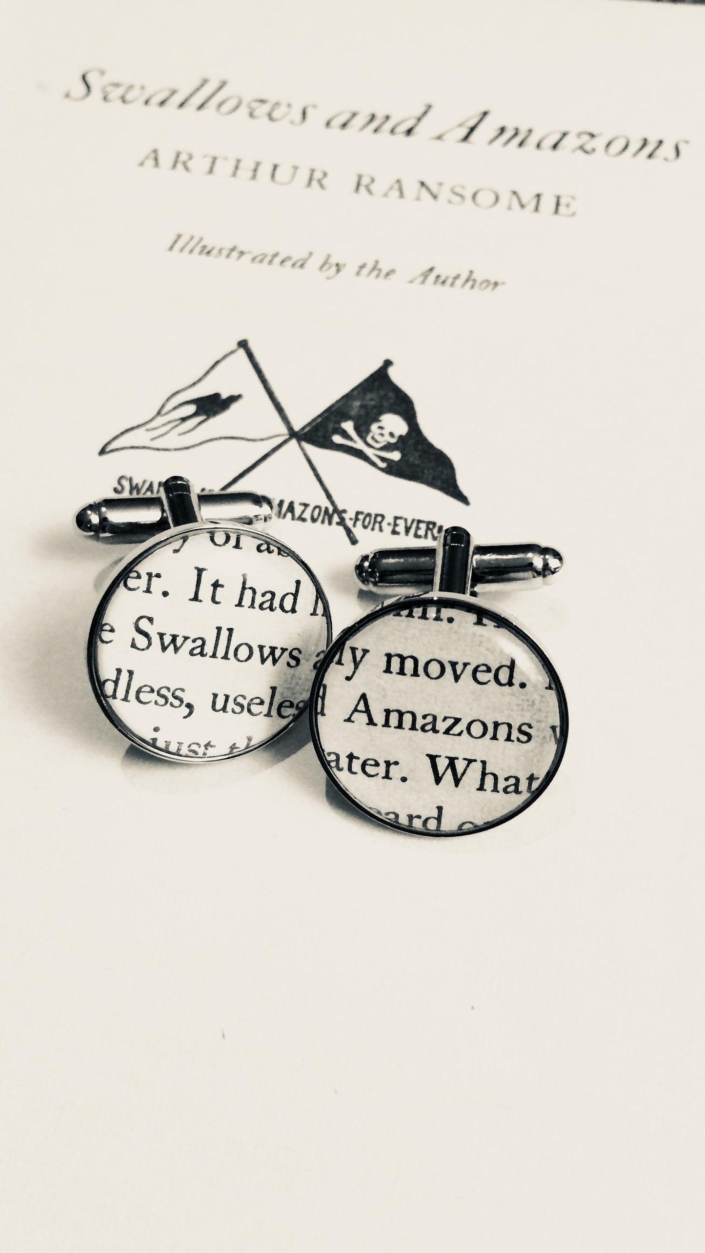 Swallows and Amazons cufflinks - Vintage Recycled book. Nostalgic children's book. Book lover. Gifts for him. Novelty gift. Literature gift.