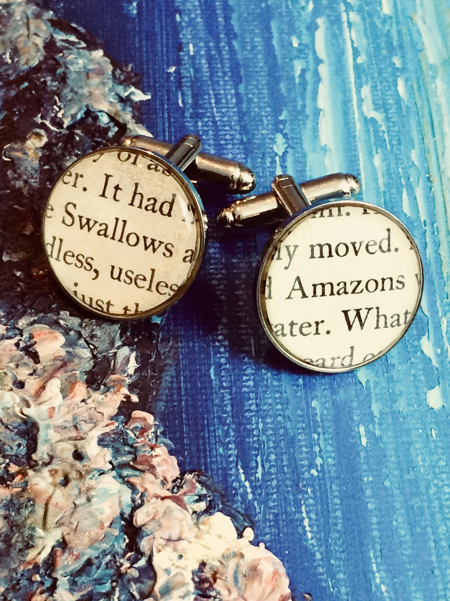 Swallows and Amazons cufflinks - Vintage Recycled book. Nostalgic children's book. Book lover. Gifts for him. Novelty gift. Literature gift.