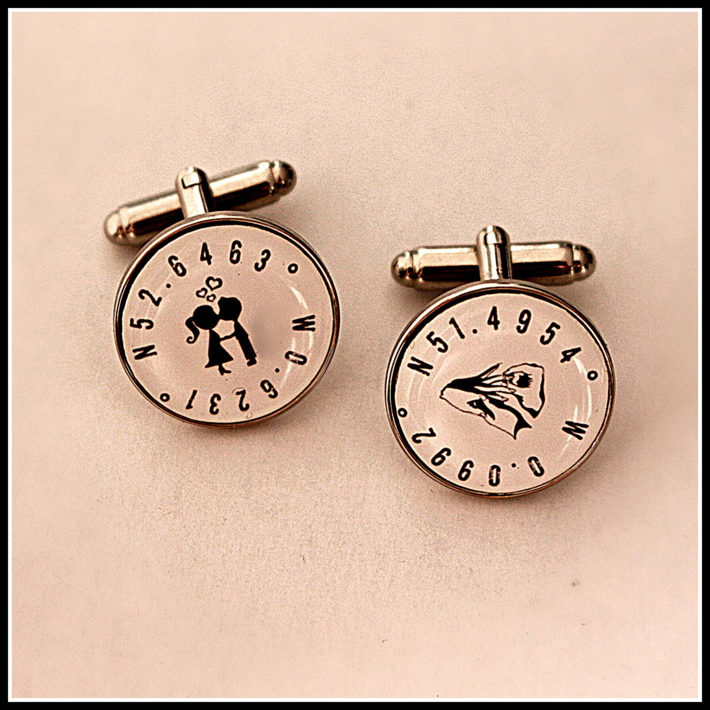 Special Places Cufflinks! Where we met! Where we fell in love. Where I graduated. Our first home. Graduation gift. Coordinates. GPS location