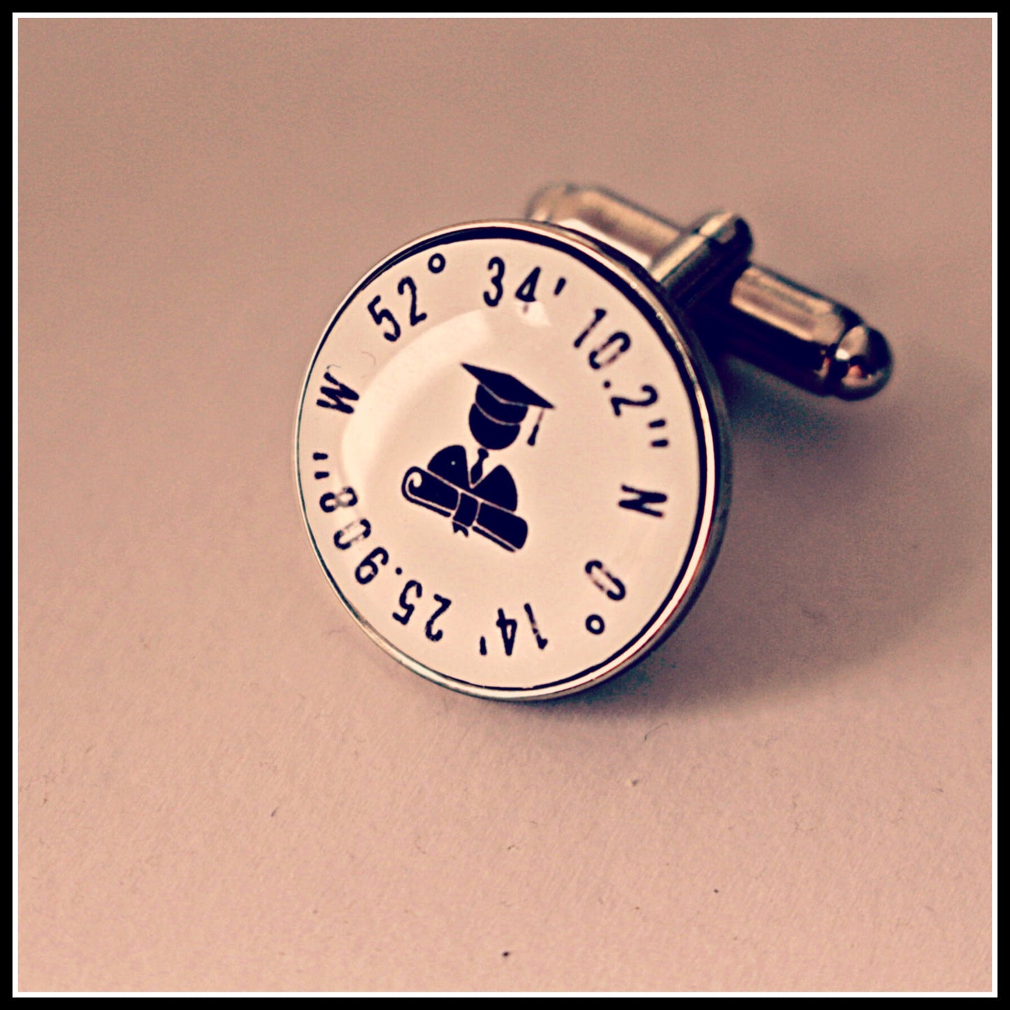 Special Places Cufflinks! Where we met! Where we fell in love. Where I graduated. Our first home. Graduation gift. Coordinates. GPS location