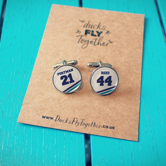 Mighty Ducks inspired cufflinks. Ducks Fly Together. Quack Attack. Retro 90s movie. I will not quack at the principal. Bash Brothers. Conway