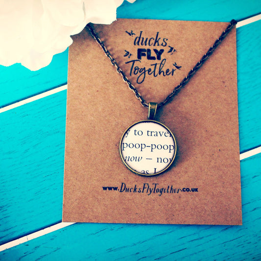 The Wind in the Willows quote pendant/necklace. Vintage recycled book. Mr Toad. Ratty. Mole  Mr Badger. Riverbank. Toad Hall. Poop poop.