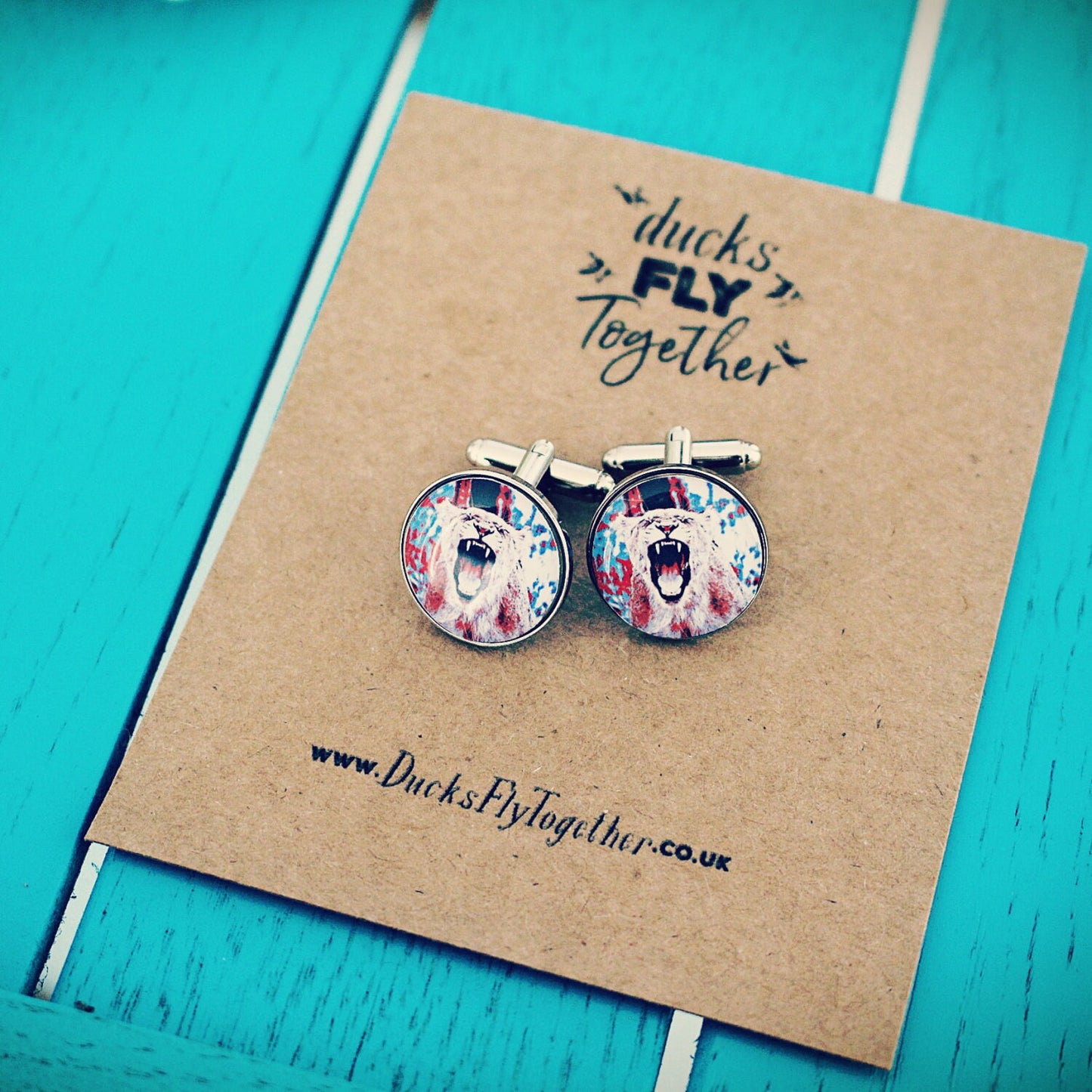 Lioness England Football Cufflinks. Womens World Cup fan. Wedding cufflinks Warhol England colours. Abstract. Football fan Three Lions. Gift