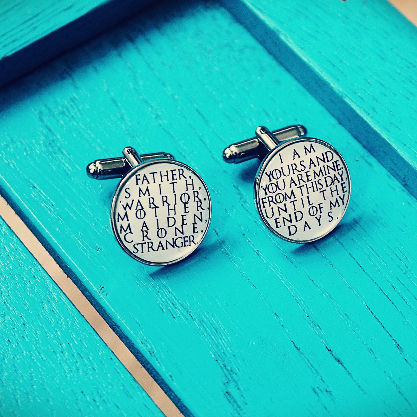 Game of Thrones Wedding Vows. I am yours and you are mine. Groom cufflinks. Gift from bride on wedding day. Pocket Watch. Tie Clip.