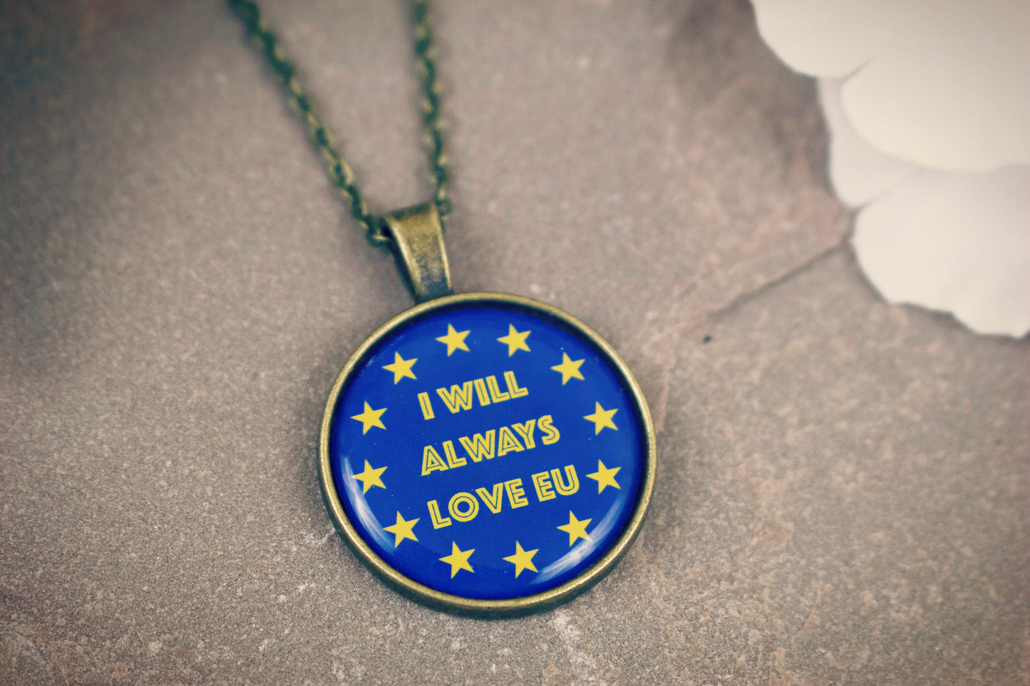 EU Flag Necklace. Remain. Anti Brexit jewellery. Pro European. Europe gift. Personalised earrings. Gift for wife, girlfriend, mum. Liberal.