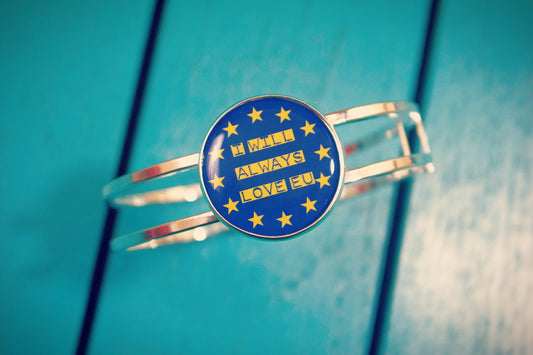 EU Flag Bracelet. Remain. Anti Brexit jewellery. Pro European. Europe gift. Personalised earrings. Gift for wife, girlfriend, mum. Liberal