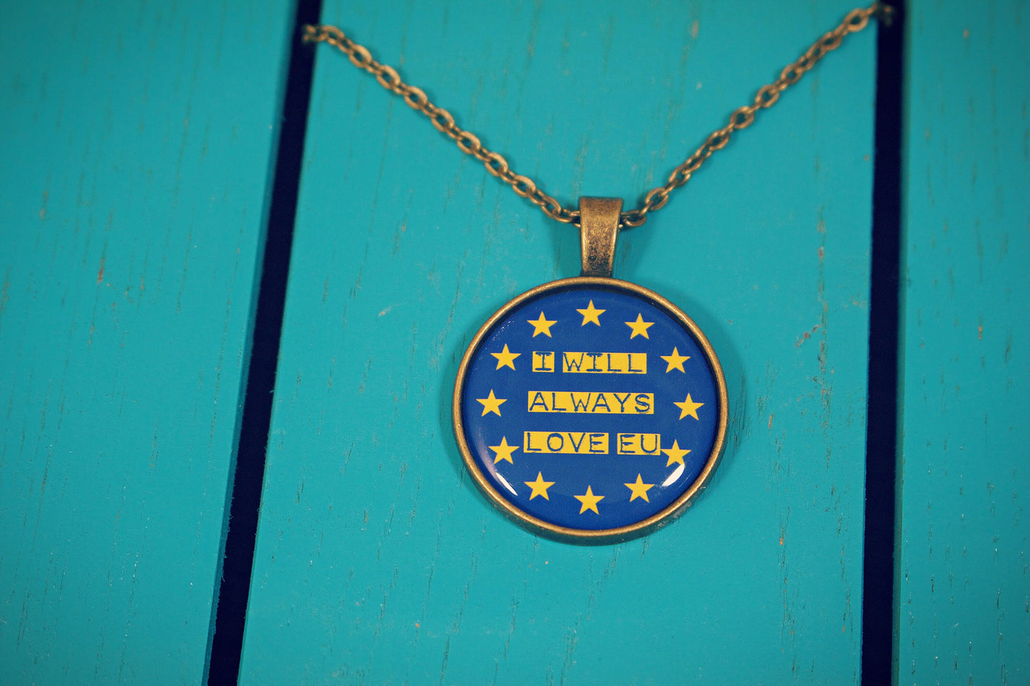 EU Flag Necklace. Remain. Anti Brexit jewellery. Pro European. Europe gift. Personalised earrings. Gift for wife, girlfriend, mum. Liberal.