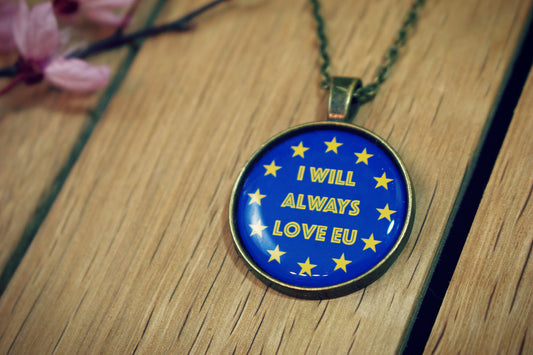 EU Flag Necklace. Remain. Anti Brexit jewellery. Pro European. Europe gift. Personalised earrings. Gift for wife, girlfriend, mum. Liberal.