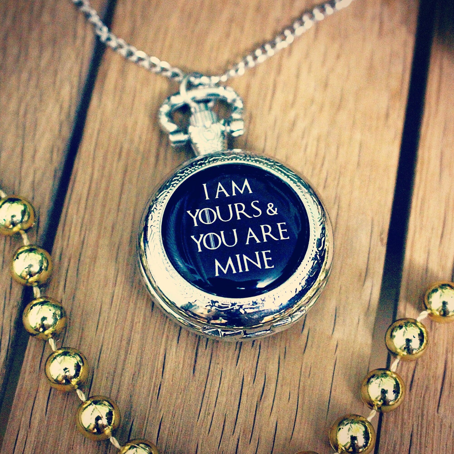 Game of Thrones Pocket Watch. I am yours and you are mine. Wedding vows. Groom accessory. Anniversary gift for husband. Moon of my life.
