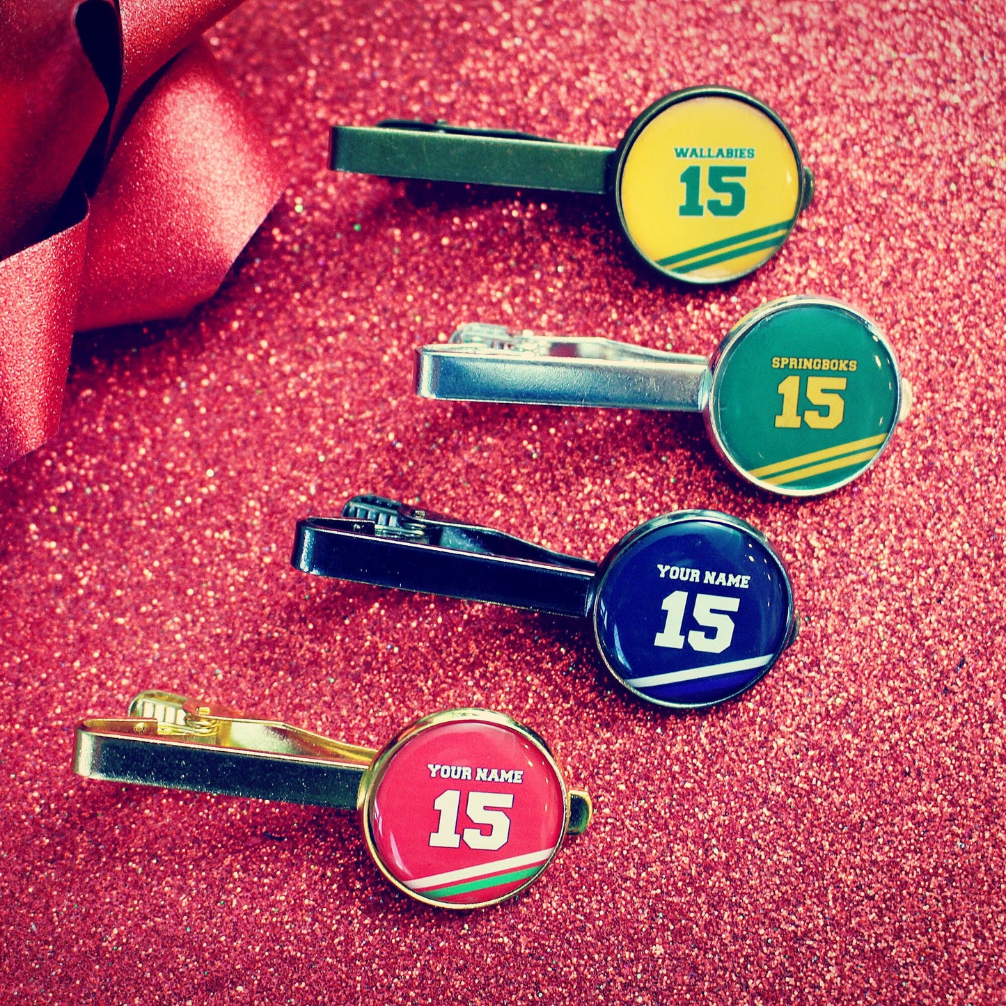 International Rugby Shirt Tie Bar/Pin/Clip. Wales England Scotland Ireland Springboks Wallabies All Blacks. Gift for rugby fan. Dad. Wedding