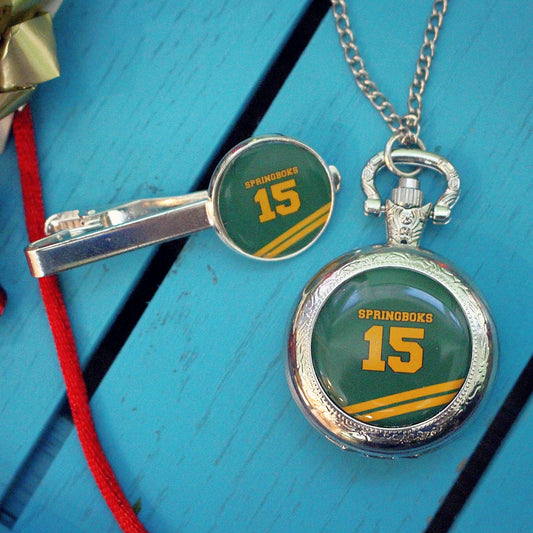 South Africa Rugby Pocket Watch. Springboks World Champions. Personalised sports shirt. Christmas gift for rugby fan dad husband. Bokke.