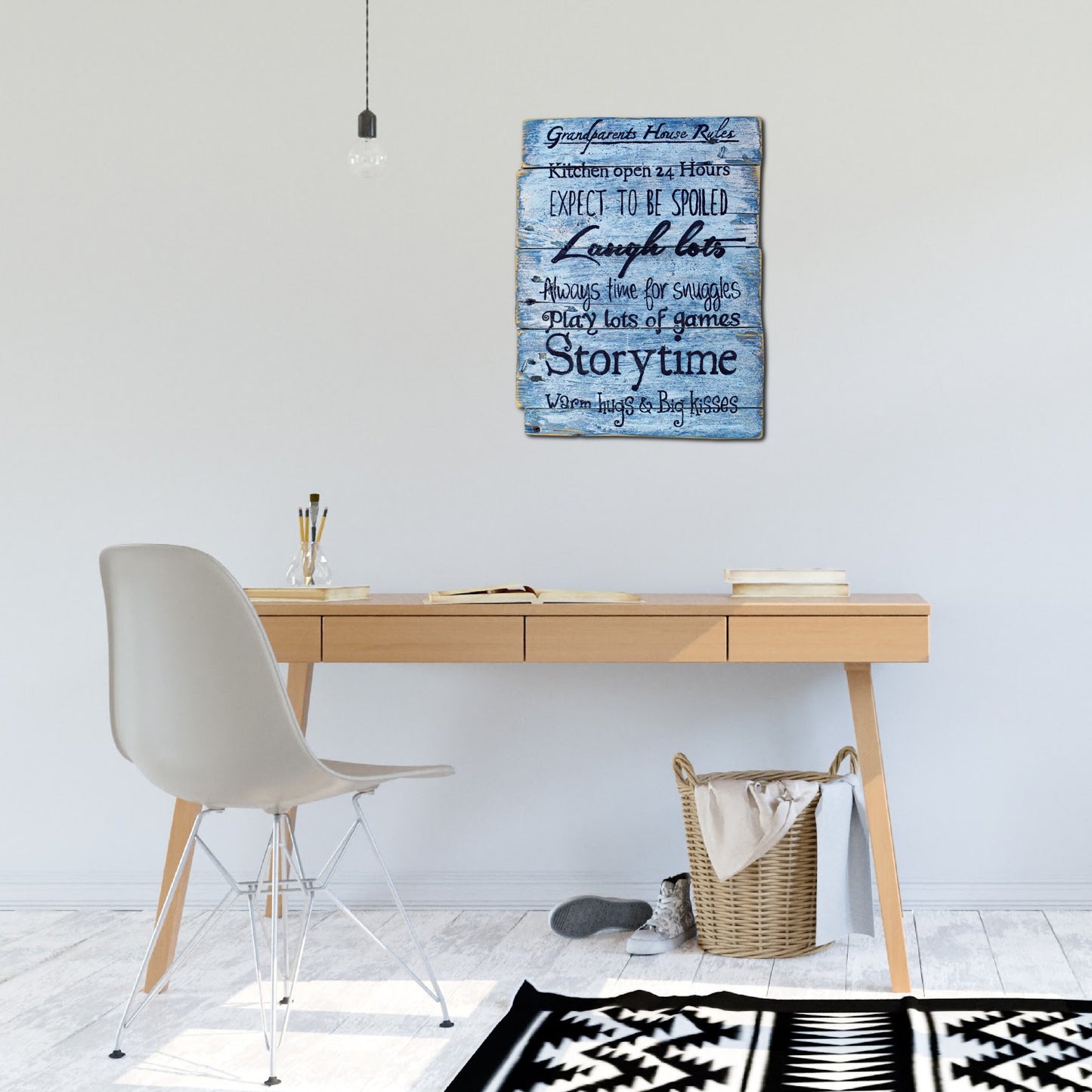 Rustic 'Grandparents House Rules' Sign - Fun Grandparent gift. Granny, Granddad. Pallet wood art. Rustic home decor. Home office. Playroom.