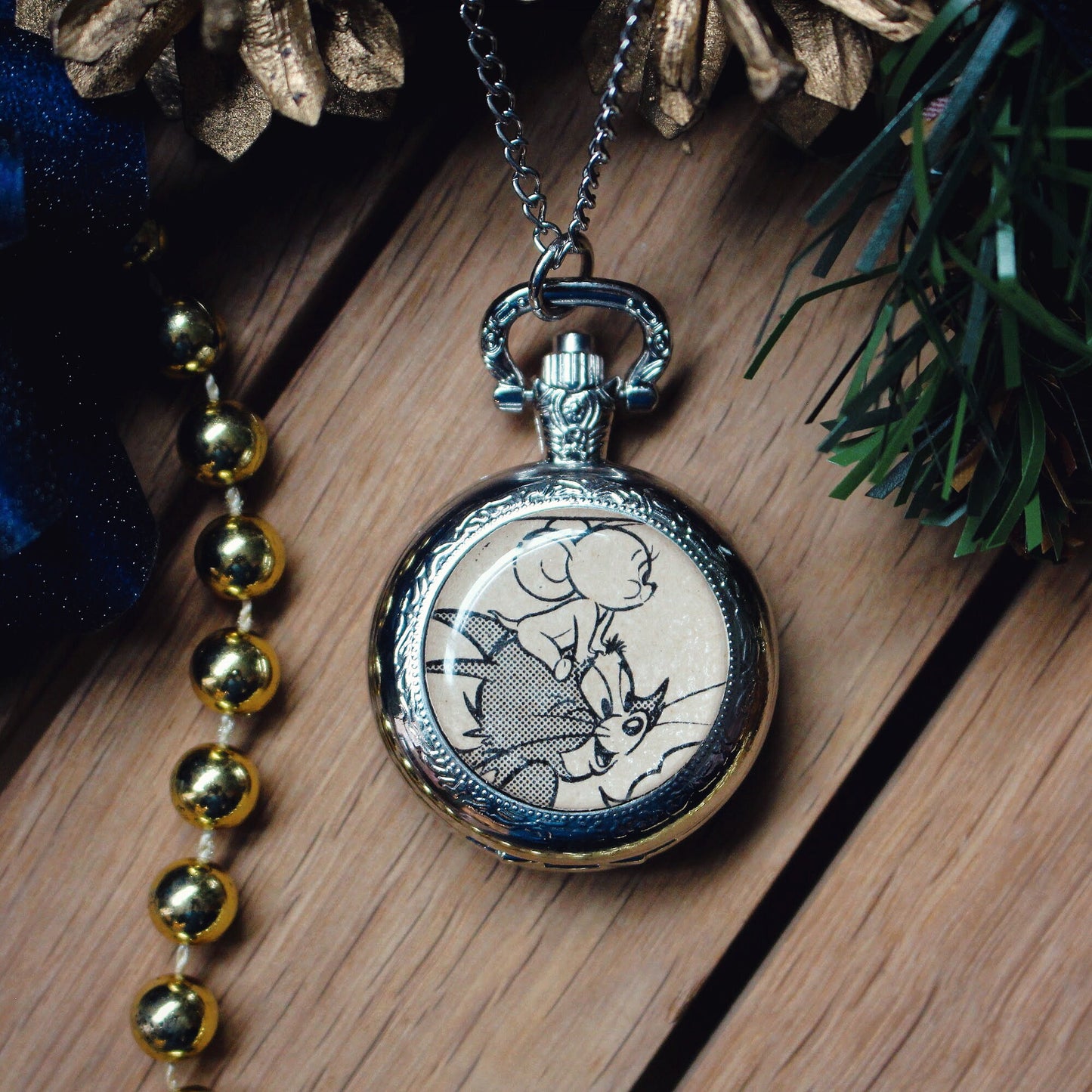 Recycled Book Pocket Watch. Vintage comic / childrens book. Winnie the Pooh. Tom & Jerry. Gift for him. Cufflinks Tie Bar Pocket Watch set.