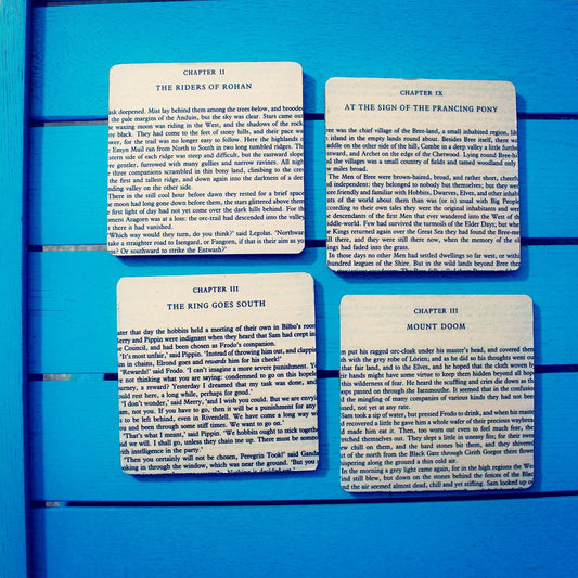 Recycled Lord of the Rings book page coasters. Vintage book gift. Literature. Frodo Samwise. Gandalf. Home office. Man Cave. Geek gift. Dad