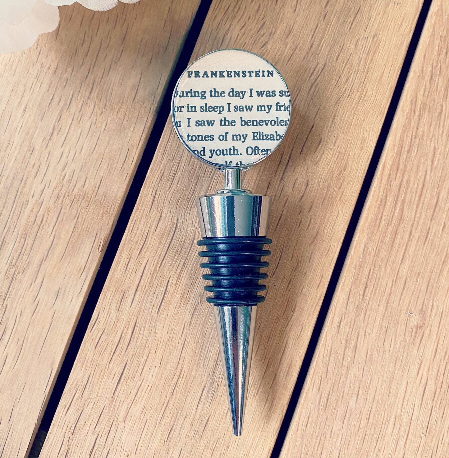 Frankenstein Bottle Stopper. Wine lover. Booze gift. Recycled book present. Classic literature. Book lover. Upcycled. Wine stopper. Shelley.