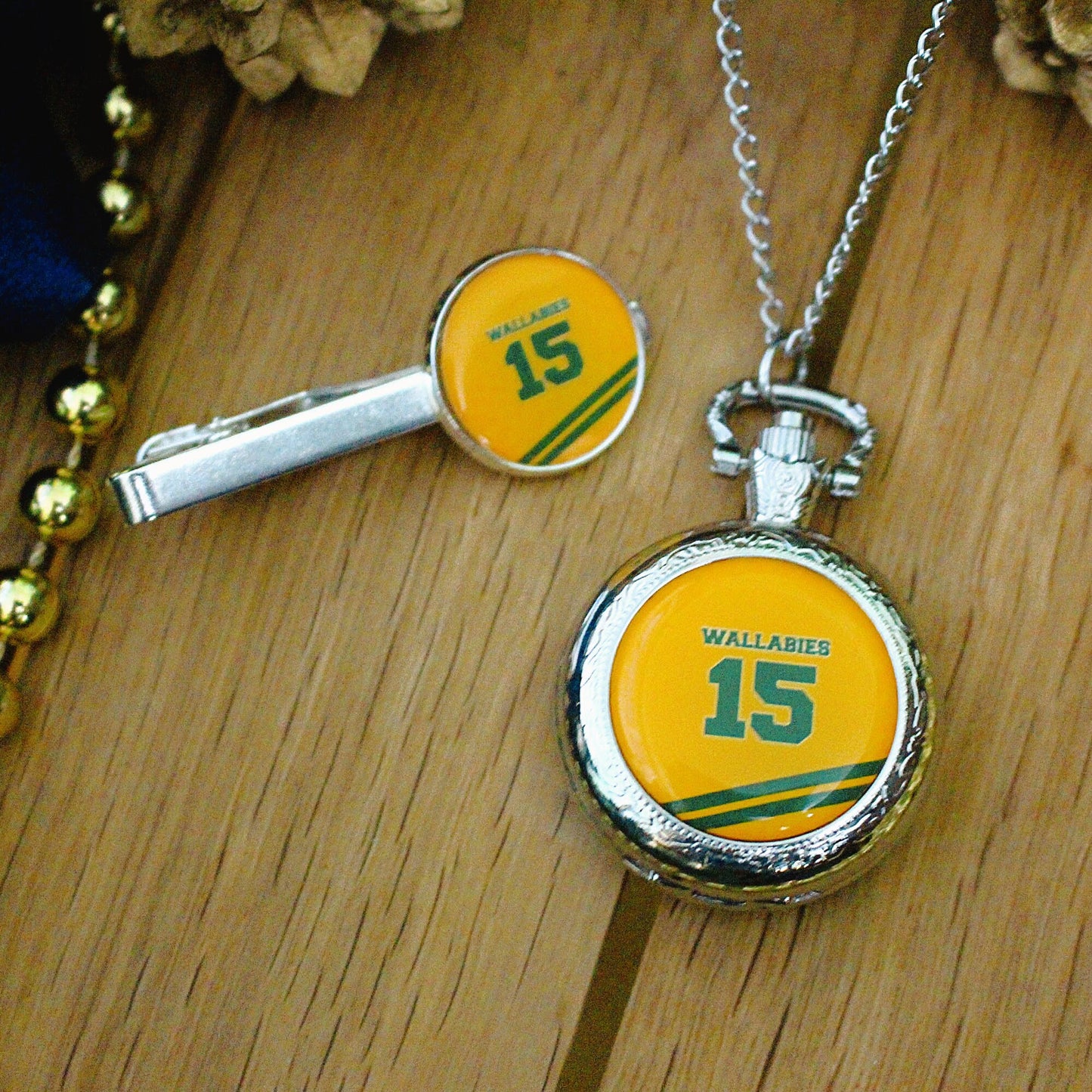 Australia Rugby Pocket Watch. Wallabies. Personalised sports shirt. Christmas gift for rugby fan dad husband. Waltzing Matilda. Groomsmen.