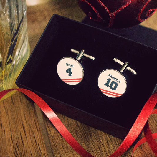 England Rugby Cufflinks. Farrell Itoje Vunipola Tuilagi Six Nations. Personalised sports jersey. Christmas gift for dad husband Pocket Watch