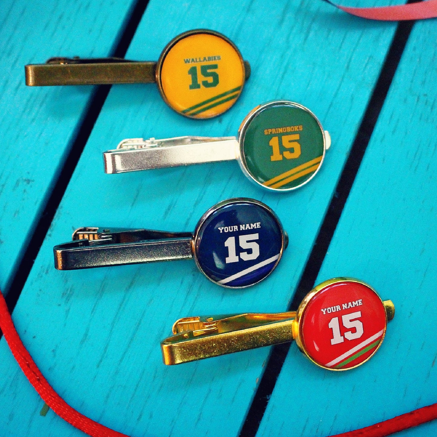 International Rugby Shirt Tie Bar/Pin/Clip. Wales England Scotland Ireland Springboks Wallabies All Blacks. Gift for rugby fan. Dad. Wedding
