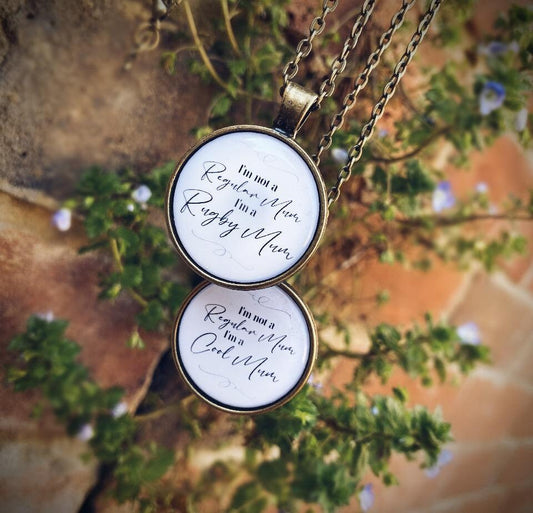 I'm not a regular Mum, I'm a Cool Mum necklace Mean Girls quote pendant. Rugby Mum. Football Mum. Hockey Mum. Mothers Day Gift. Gift for Mum