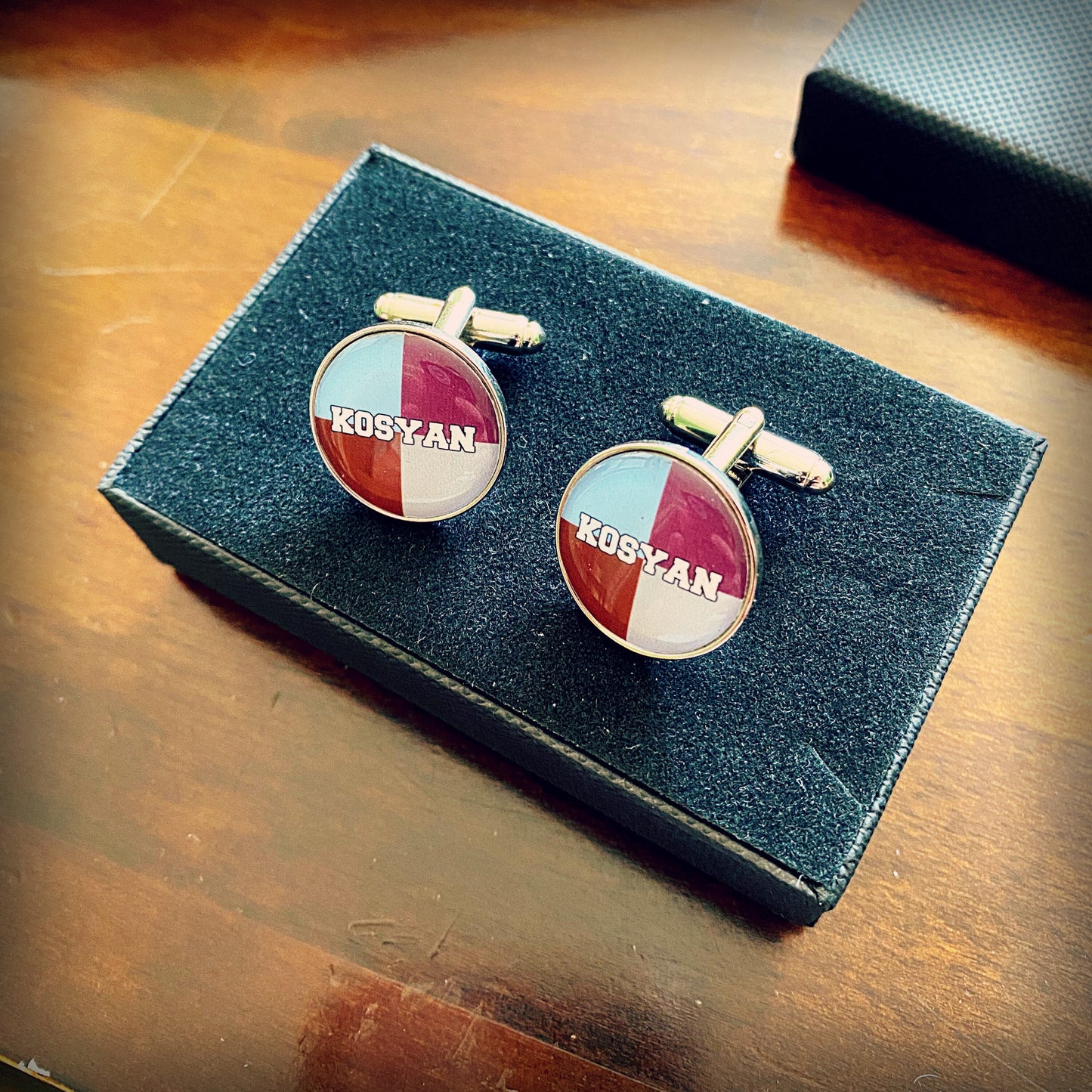 Rugby team Cufflinks - Bath, Harlequins, Northampton Saints, Saracens, Leicester Tigers. Perfect gift for him. Team Colours.