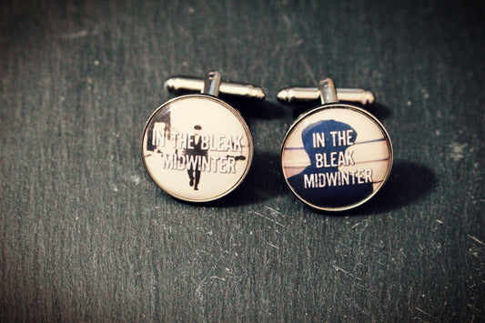Peaky Blinders inspired cufflinks. In the bleak midwinter. Quote. Groomsmen gifts. Customised Best Man. Groom. Wedding Pocket Watch Tie Clip