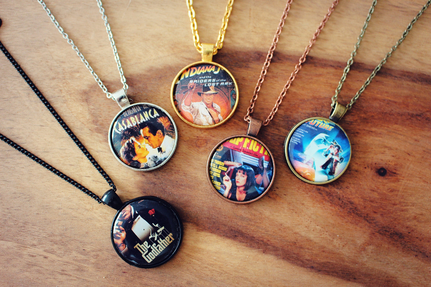 Iconic Movie Poster Necklace Film Buff Movie Lover Gift Filmmaker Jewellery Classic Films Pendant. Favourite Movie First Date film Childhood