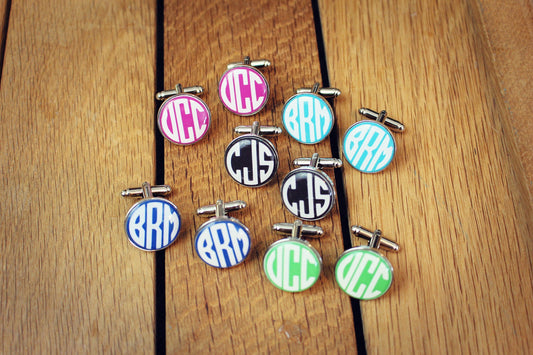 Monogram Cufflinks. Custom Initials Jewellery. Personalised groomsmen gift Any Colour Matched to your bow tie waistcoat. Wenzel. Seal. Crest