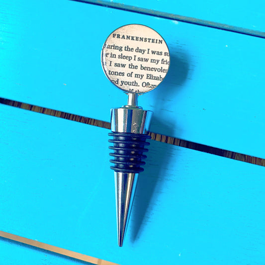 Frankenstein Bottle Stopper. Wine lover. Booze gift. Recycled book present. Classic literature. Book lover. Upcycled. Wine stopper. Shelley.