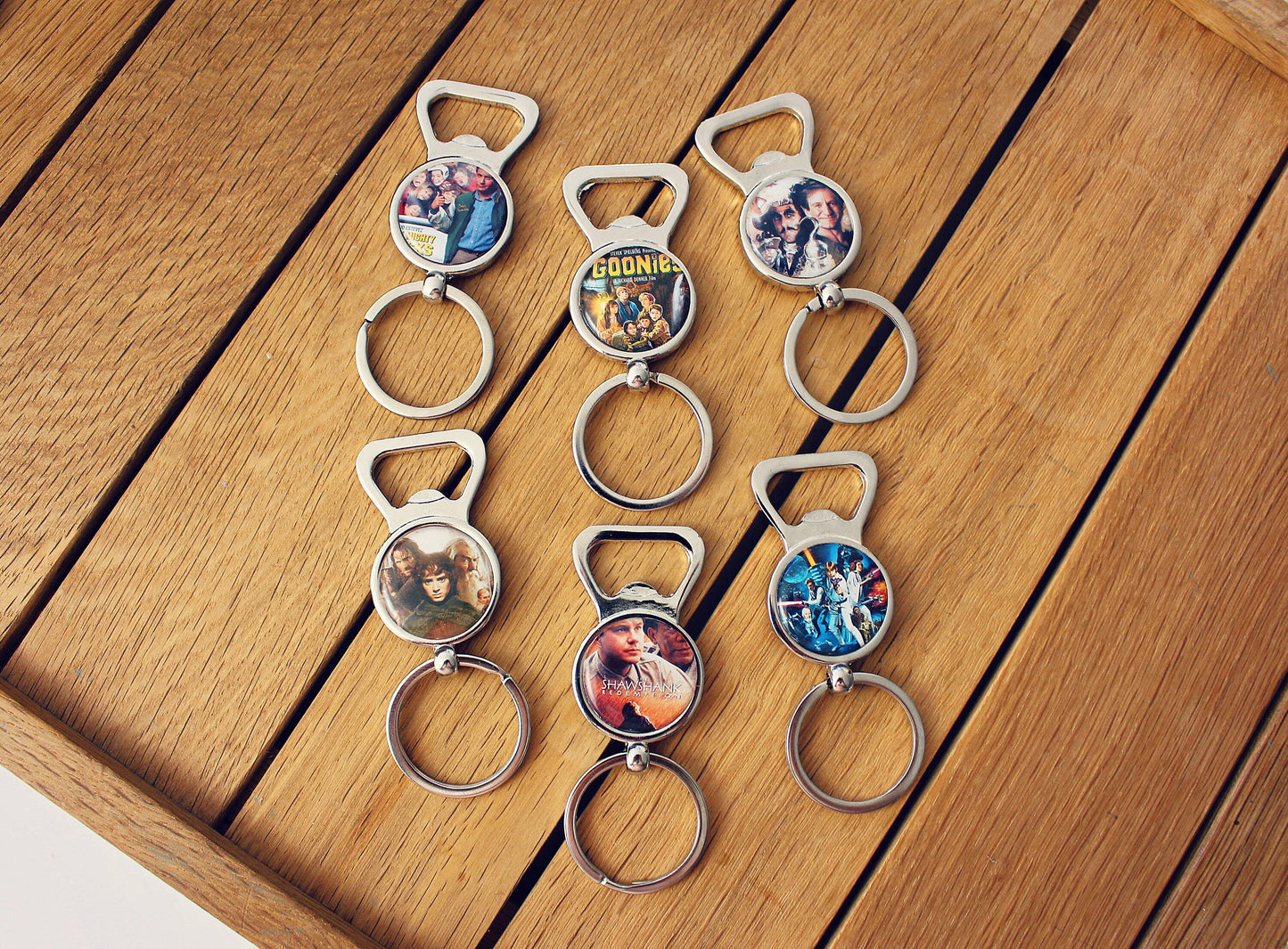 Film Poster Bottle Opener. Gift for Movie Lover. Classic Cinema Present. Personalised Bottle Opener Key Ring. Gift for him. Groomsman Gift.