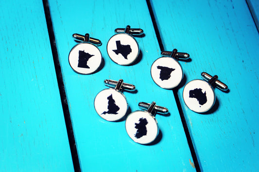 Country Outline Cufflinks. County State Silhouettes Jewellery. Patriotic gift. Hometown present. Map Cufflinks Tie Bar Pocket Watch. Wedding