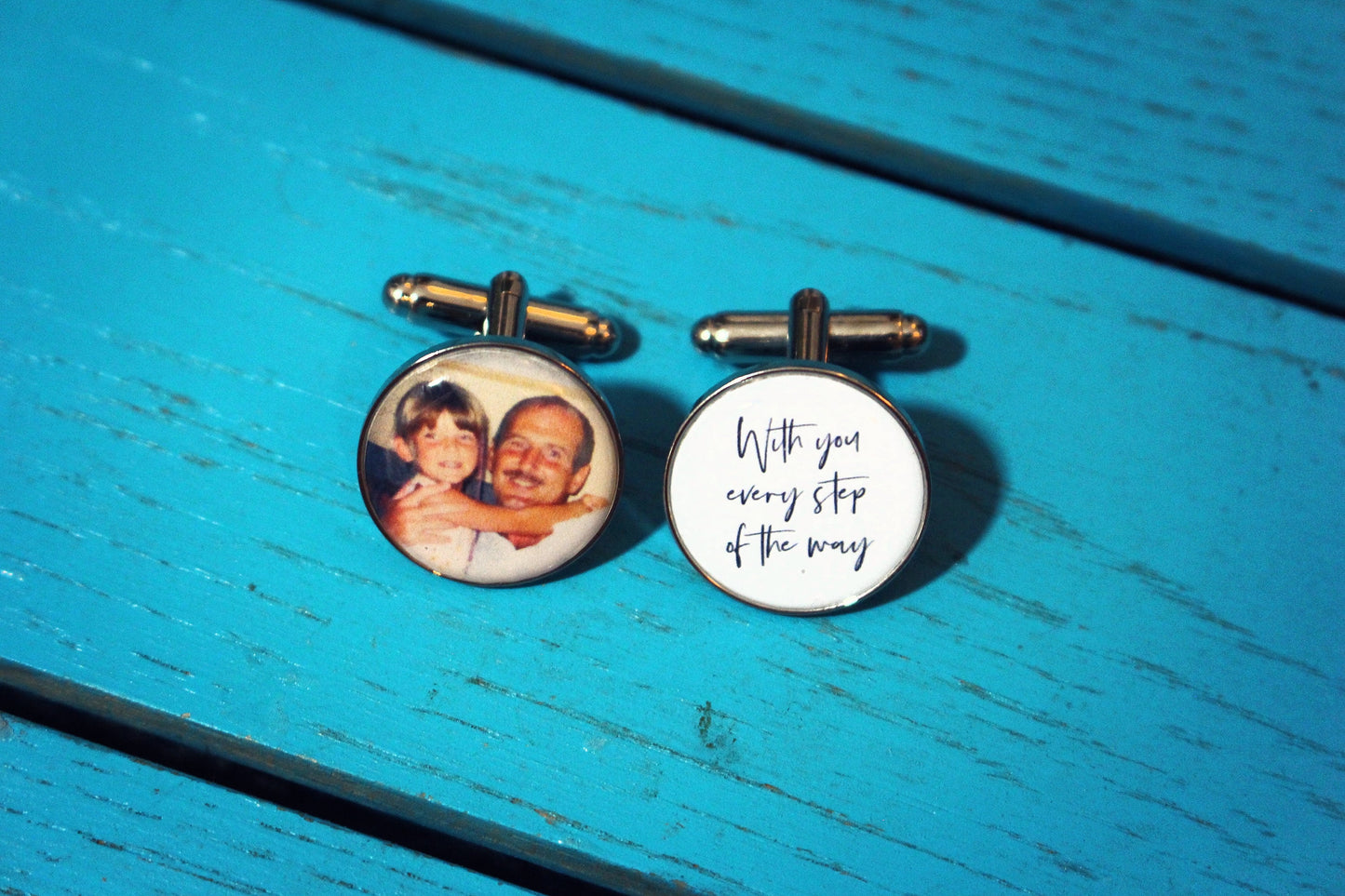 In Memoriam Cufflinks  In Memory of Loved One Gifts RIP Remembrance Family Wedding Day memorial Your photo and message groom Absent friends