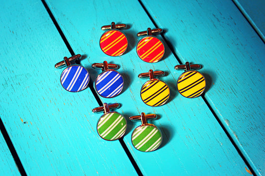 House Colours Cufflinks. Wizard School Houses. Wizarding World. Book Lover Jewellery. Wedding Theme Cufflinks Tie Bar Pocket Watch Groomsmen