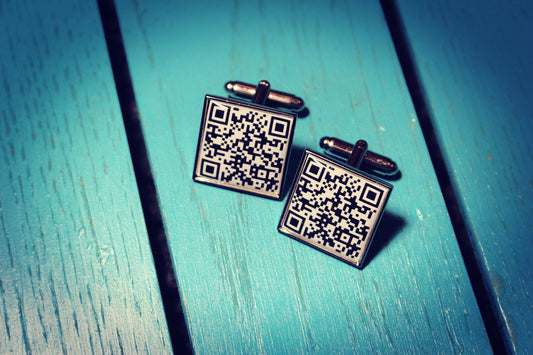 QR Code Cufflinks. Promote your business. Unique marketing. Fun Wedding Gift. Groom Groomsmen Father of the Bride. Company Logo cufflinks.