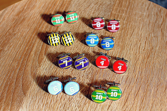 Irish County Colours Cufflinks. GAA Football Hurling shirt. Ireland Gaelic Dublin Kerry Cork Galway Mayo Wexford Limerick Tipperary Donegal
