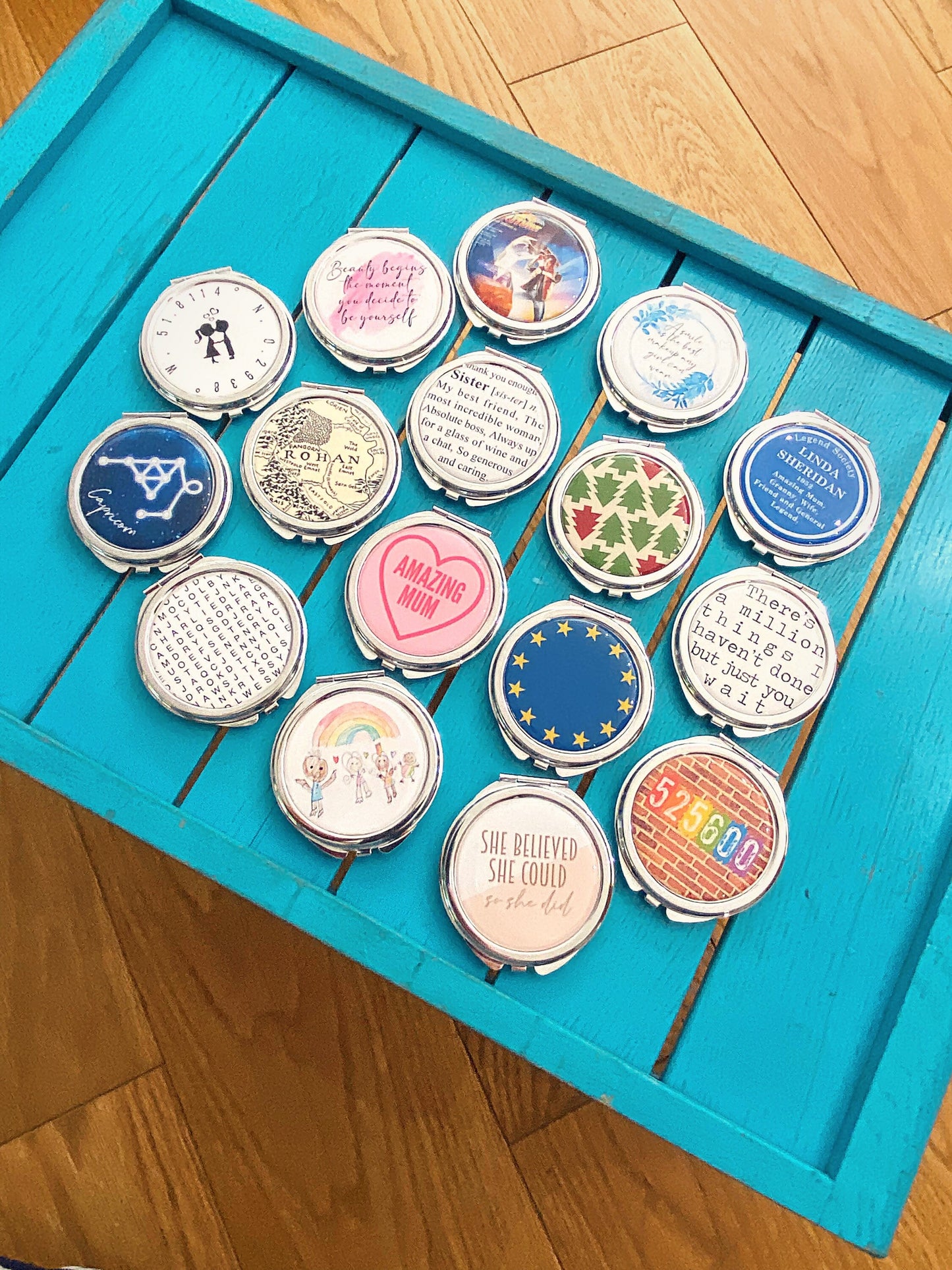 Horoscope Compact Mirror. Zodiac Sign Pocket Mirror. Star Sign Gift. Astrology Libra Sagittarius Aquarius Virgo Taurus