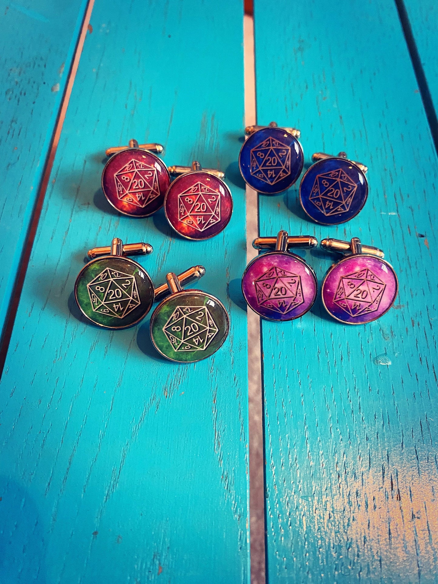 DND Dice Cufflinks. RPG Seven Sided Dice. Polyhedral Board Game. Role Player. Gamer. Fantasy Cufflinks. D20. Groomsman Gift. Geek Groom