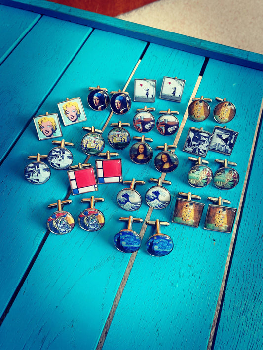 Classic Artwork Cufflinks. Iconic Painting Gift. Modern Art Jewellery. Art Masterpieces. Favourite Artist. Groomsmen Cufflinks. Art Student.
