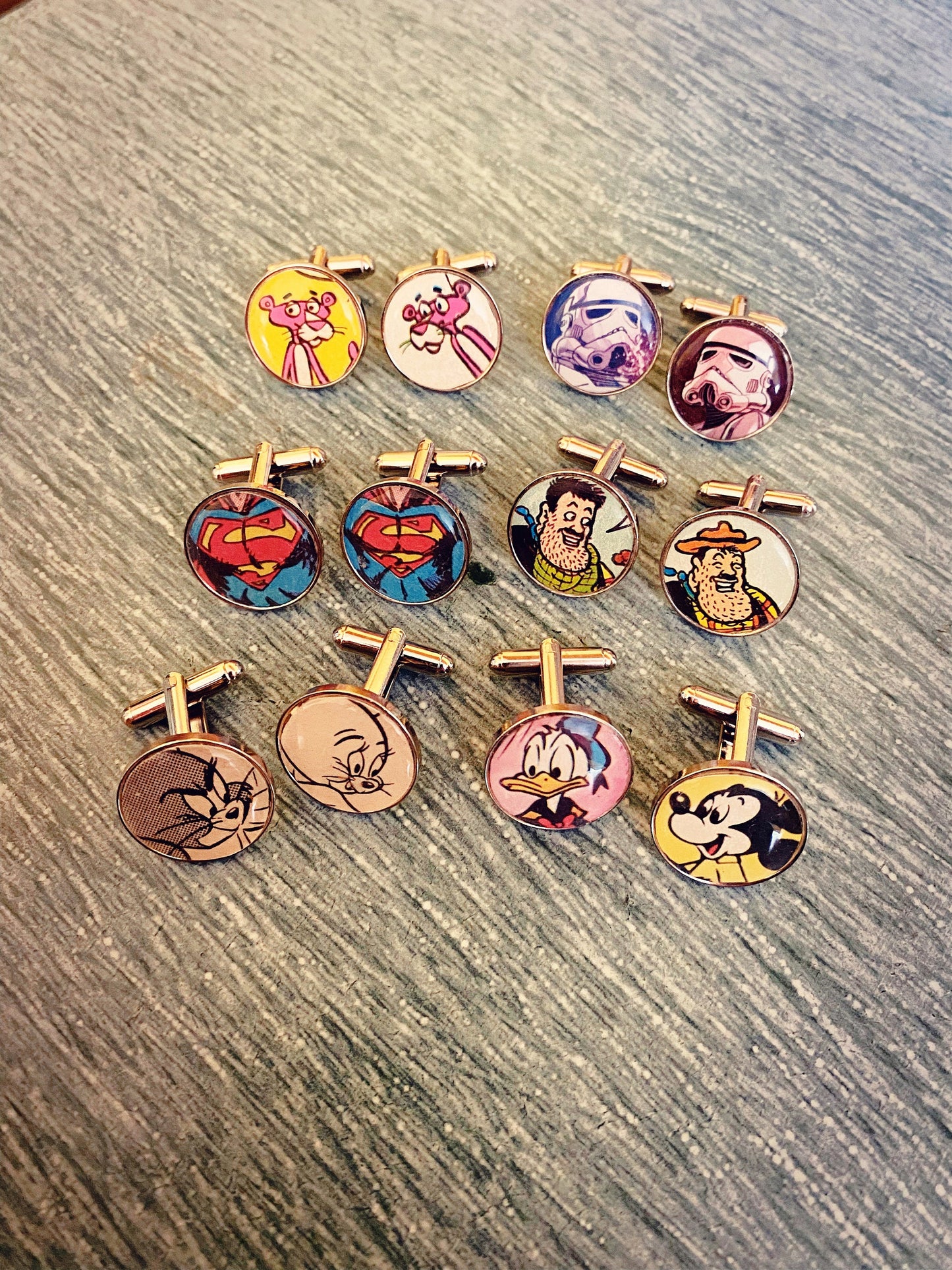 Vintage Comic Book Cufflinks. Cartoon. Character Gift. Superhero Groomsmen. Retro TV. Upcycled Comics. 90s Comic. 80s Gift. Retro Cartoons.