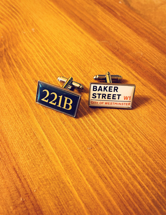 Sherlock Holmes 221B Baker Street Cufflinks. Dr Watson. Mycroft Holmes. Professor Moriarty. Detective Gift. Groomsmen Cufflinks. Wedding.