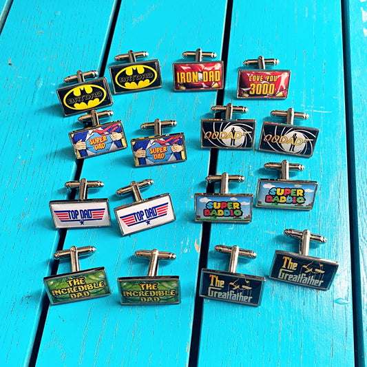 Personalised Dad Cufflinks. Unique Christmas Gift for Father.