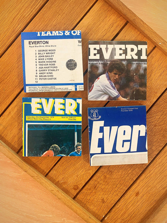 Vintage Everton Football Programme Coasters. Upcycled Football Gift. Man Cave Home Decor. Retro Football Gift for Dad. The Toffees.